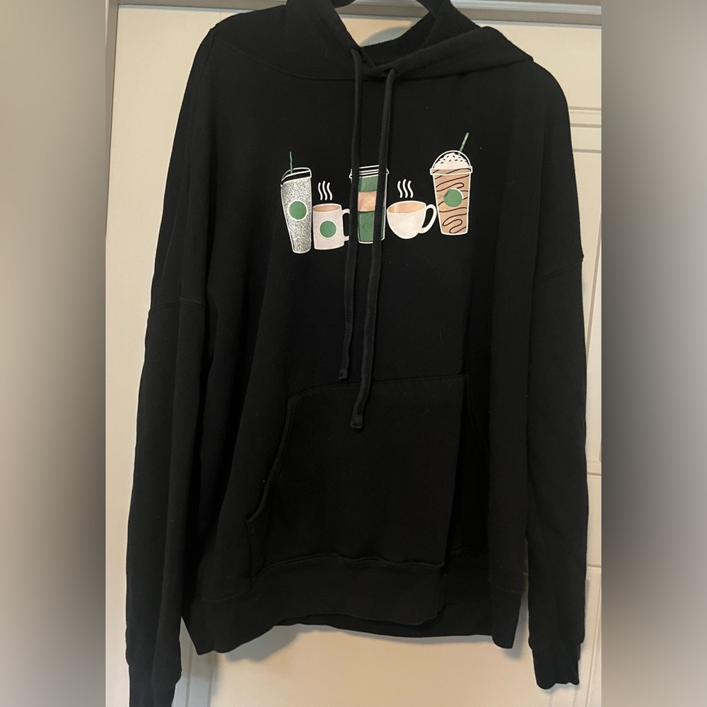 Skull House Designs Hoodie Sweatshirt Coffee Starbucks Size XL